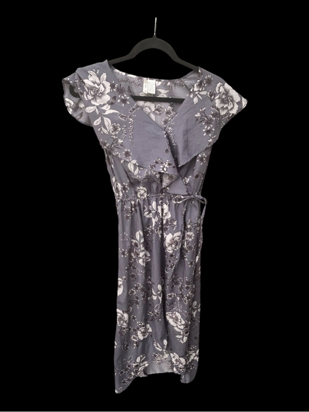 Japna blue and white floral ruffled high low maxi dress  EUC Med